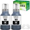 FANSHENG 102 Inchiostro Compatibile con Epson 102 Flaconi di Inchiostro per Ecotank ET-2750 ET-4750 ET-4850 ET-3850 ET-2756 ET-2751 ET-2850 ET-2856 ET-3700 ET-3750 ET-4856 ET-15000 (2 Pack, Nerox2)