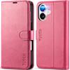 TUCCH Custodia per iPhone 17 6,3-pollici 5G 2025 [Blocco RFID] Portafoglio | Cover Pelle Sintetica TPU Antiurto Stand Slot Schede Cover a Libro Protezione Integrale Chiusura Magnetica, Rosa Vif