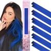 WENNALIFE 12 capelli a nastro blu da attaccare per bambini, clip - in, colorati per intrecciare i capelli delle bambine, per le feste, accessori per allungare i capelli