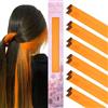WENNALIFE 12 capelli a nastro arancione da attaccare per bambini, clip - in, colorati per intrecciare i capelli delle bambine, per le feste, accessori per allungare
