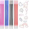 Znnhnn 12 Refill per Penna Gel Cancellabile,compatibili con Legami,Altezza 13 cm,Inchiostro Termosensibile, Punta 0,7 mm,Per la scuola e la vita di tutti i giorni(Multicolore)