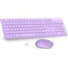 LeadsaiL K786 - Tastiera e mouse wireless QWERTZ, tastiera tedesca senza fili con mouse, tasti silenziosi, 2,4 GHz con nano ricevitore USB 2 in 1, per PC portatile