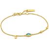 ANIA HAIE Mineral Glow - Bracciale da donna in argento sterling 925, con ciondolo turchese, lunghezza 16,5 cm + 2 cm di estensione, confezione regalo inclusa, Mittelgroße, Argento sterling Argento