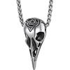 Richsteel Collana con Teschio Corvo Rune Vichinghe Nodo Celtico da Uomo Gioielli Amuleto in Acciao Ionssidabile 18K Oro Placcato Catena di Grano Impermeabile