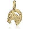 NKlaus catena ciondolo ferro di cavallo 333 oro giallo 8 carati ferro di cavallo 13,6 mm portafortuna lucido 6505