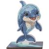 CRYSTAL ART Wildlife Buddies - Il Kit Diamond Painting Originale, Delfino, con Diamatini in Resina Brillante, Set Creativo 6+ con Supporto in Legno, 11cm, CAFGR-31GEN046