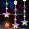 DazSpirit 3 Pezzi Luci Natale Finestra con Ventosa, Stelle Luminose per Finestre con 8 Modalità e Timer Auto, Decorazioni Natalizie Luminose Batteria per Finestra, Pareti, Porte (Colorida)