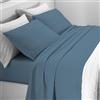 Riad Arredo Mahome Set Completo Letto Tinta Unita in Pregiata Flanella 100% Cotone con Trattamento Antipalline - Completo Lenzuola Calde Morbide Artigianali Alta Qualità Made in Italy (Blu, Francese)
