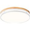 Vikaey Plafoniera LED Soffitto Legno Bianco,Moderna 36W Lampada da Soffitto Rotonda Ø40cm,Plafoniere LED 4000K per Camera da Letto,Bagno,Cucina,Soggiorno,Corridoio,Balcone,Studio