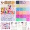 Liangding 6000 Pz Kit per Fare Braccialetti Fai da Te - Perline Colorate 3mm in 24 Colori con Lettere, Smile e Perle - Idea Regalo Creativa per Bambini e Adulti