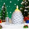 Koelaa Candele LED a Fiamma Tremula Forma di Pigna - Candele Elettriche in Cera Vera con Telecomando, Timer 2/4/6/8h - Decorazione per Natale, Casa e Feste - Bianco