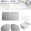 MaxEarn Tappetino termico di ricambio per cabina auto Renault Trafic 2015-2024, parasole per parabrezza interno per Opel Vivaro 2014-2018, set di termometri