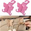 CGEAMDY 2 Pezzi Gancio Portaoggetti Per Auto, Gancios Posteriore Sedile Auto, Gancio Plastica Autos Gancios Poggiatesta Sedile Posteriore Stoccaggio, Gancio Schienale Sedile Auto Farfalla(Rosa)