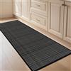 KMVIZI Tappeto Cucina Antiscivolo Lavabile, 45x120cm Tappeto in Juta, Passatoia Assorbente in Gomma, Tappeti Cucina Facile da Pulire, per Sala da Bagno, Disimpegno, Pranzo, Lavanderia, Nero
