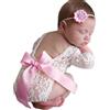 Blausky - Costume per neonati, costumi per servizio fotografico per neonati, tutina con spalline in pizzo con fiocchi, abbigliamento per neonati, accessori per fotografia, per accessori fotografici