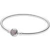 Pandora Bracciale rigido chiusura a Cuore e zirconi lilla Donna Pandora
