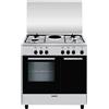 Glem Gas AR856EI Cucina 80cm Acciaio Inox Piano Cottura Misto 5 Fuochi Forno Elettrico