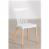 JUJU ORION91 ALCIONE Sedia Colore Bianco Gambe di Faggio 83x48x52,5 cm Sala da pranzo Ufficio Soggiorno Telework Cucina - SpazioLuzio