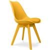 JUJU ORION91 BOREAL Sedia Sedile imbottito in ecopelle e gambe Colore giallo Curry 48x43x82cm Sala da pranzo Ufficio Lounge Teleologia Cucina - SpazioLuzio -