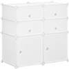 HOMCOM Armadio Modulare Scarpiera in Plastica Guardaroba Scaffale Portascarpe 75×37×73cm Bianco