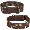 Trixie Rustic Collare in pelle Rivetti Marrone S-M 34-40cm/3cm per Cani