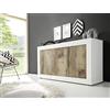 Web Convenienza Madia con 3 Ante Made in Italy - Credenza Contenitore Collezione Basic per Soggiorno Cucina Ingresso Sala da Pranzo Mobile Design moderno originale Bianco e Pero