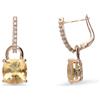 ALFIERI & ST. JOHN Orecchini gemma a monachella in oro rosa con quarzo citrino e diamanti