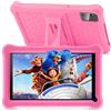 SANNUO Tablet bambini 7 pollici Android 13, 8GB RAM+64GB ROM(128 GB Espandibile), Controllo Parentale, Display IPS, Doppia fotocamera, WiFi, App Pre-installed, Tablet Educativo con Custodia (Rosa)