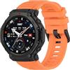 GIOPUEY Cinturini Compatibile con Amazfit T-Rex 3 PRO 48mm/Amazfit Trex 3 PRO 48mm, Morbido Silicone Cinturino [Resistente all'Usura] [Traspirante] - Orange
