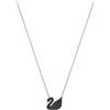 Swarovski Pendente Swarovski Iconic Swan, nero, Placcato oro rosa