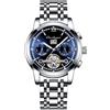 RORIOS Orologio Uomo Automatico Meccanico Orologio con Cinturino in Acciaio inossidabile Luminoso Moda Orologio Tourbillon Impermeabile Orologio da Polso