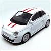 Jets Per 2007 Fiat 500 WElly Bianca a Strisce Rosse in scala 1:43