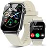 STECEi Smartwatch Uomo Donna Rispondi/Effettua Chiamate, 1.85" Orologio Smartwatch con 113 Sportivo, Impermeabil IP68 Sportivo Watch con Contapassi/Sonno/Cardiofrequenzimetro, Bianco