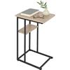Relaxdays Tavolino, Ripiani Grande e Piccolo, HLP 60x40x30 cm, per Divano e Letto, Metallo e MDF