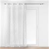 Douceur d'Intérieur, tenda trasparente con occhielli (140 x 240 cm) Felicia, argento, tulle sabbiato ricamato metallizzato