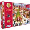 Gibsons The Season for Giving - Puzzle natalizio da 1000 pezzi in edizione limitata per adulti, puzzle di beneficenza festivo 2025 di Daniel Rodgers, supporta World Vision UK, puzzle sostenibile