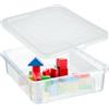 KADAX - Contenitore portaoggetti rettangolare con coperchio, contenitore di stoccaggio, contenitore impilabile, scatola in plastica, contenitore salvaspazio (10 L, trasparente)
