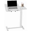 VEVOR Tavolino da Letto Mobile con Scrivania Ribaltabile e 4 Ruote Nascoste, Scrivania per Laptop, Ruote Regolabili in Altezza e Angolazione con Portabicchieri, Scrivania Portatile da Letto, Bianco