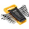 VEVOR Set di Chiavi Combinate da 8 Pezzi, Set di Chiavi a Cricchetto con Organizzatore per Rack, Set di Chiavi in Acciaio Cr-V Metrico da 8 mm a 19 mm per Casa, Garage, Officina, Riparazioni Auto