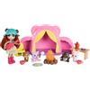 Enchantimals - Tenda da Campeggio delle Coccole, playset con bambola e un amico cucciolo, tenda, sacco a pelo, falò e tanti altri accessori inclusi, giocattolo per bambini, 4+ anni, HTW71