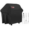 Kingkong 7107 Copertura impermeabile per barbecue Weber Genesis E e S Series con forchetta per carne in acciaio inox, spatola e pinze, Genesis E/S-60