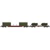 RIVAROSSI HR6612 Set 2 carri pianale FS con container 20' militari e 2 blindati