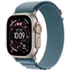 Apple Watch Ultra 3 GPS + Cellular 49mm Natural Titanium Case with Light Blue Alpine Loop - Large