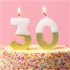 Talking Tables Candeline Compleanno 30 Anni Topper Torta, Decorazioni Numeriche, Età Importante, Candela Oro per Torte, Festa Anniversario, Imballaggio Eco 5.5cm