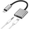 zoyuzan Adattatore 3,5 Jack Cuffiette 2 in 1 Cavo Aux Cuffie Accessori Lightning Caricatore per Apple Iphone 14 13 12 11 Pro Max 7 8 Plus X SE XS XR per iPad Air Auricolari Caricabatterie Spinotto Sdoppiatore