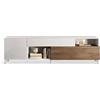 Web Convenienza Base TV con Ante e 2 Cassetti Made in Italy - Credenza Contenitore Collezione Riviera per Soggiorno Cucina Ingresso Sala Mobile Design moderno (Bianco lucido/Mercure, 240 cm)