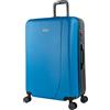 ITACA Valigia Grande Rigida Viaggio Rigide, Trolley Grande con 4 RuoteDoppie Girevoli, Materiale ABS Valigia Rigida Grande Resistente e Leggero Tiber, Blu/Antracite, L