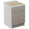 Colavene - Jollywash lavatoio 60x60 con portabiancheria e tavola di lavaggio - 24010 : Finitura colacril - Verde