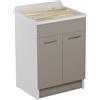 Colavene - Jollywash lavatoio 60x50 con portabiancheria e tavola di lavaggio - 24040 : Finitura colacril - Bianco opaco