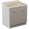 Colavene - Twist lavatoio 80X60Xh86 con cesto portabiancheria e tavola lavapanni - 24080 : Finitura colacril - Verde